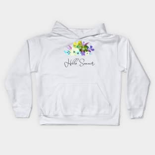 Hello Summer romantic illustration Kids Hoodie